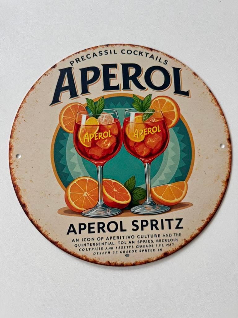Metalen reclamebord Aperol, Ophalen of Verzenden, Nieuw, Reclamebord