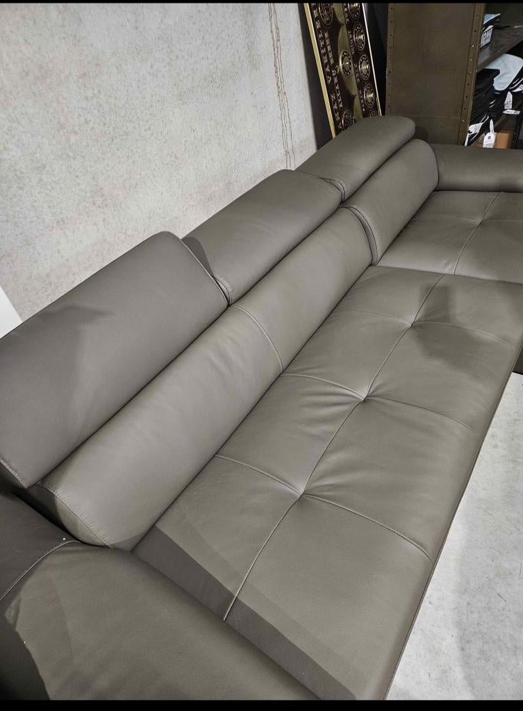 ️ Canapé-lit en cuir de luxe (gris clair) - nouveau 100 %, Enlèvement ou Envoi, Info@retech9.be, Cuir, Retech
