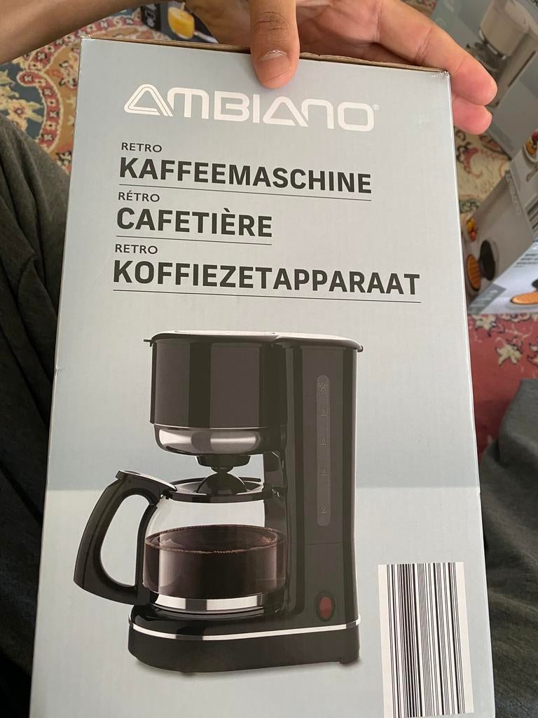 NIEUW: Ambiano Retro Koffiezetapparaat NIEUW & ONGEOPEND, 2 tot 4 kopjes, Koffiemachine, Nieuw, Koffiebonen