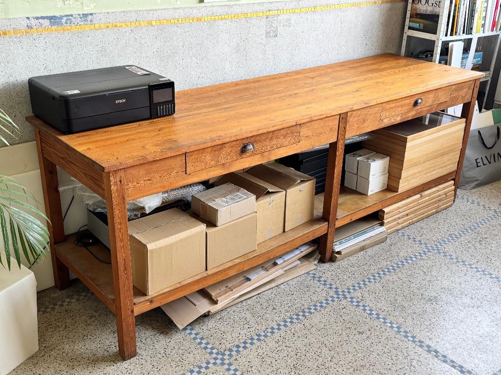 table de draperie ancienne - commode - table de travail, Antiquités & Art, Curiosités & Brocante, Enlèvement