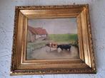 Schilderij Frans Bakker " Koeien bij Hoeve", Antiek en Kunst, Ophalen of Verzenden