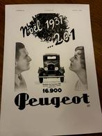 Publicité originale pour Peugeot 201, voiture ancienne, Enlèvement ou Envoi, Neuf