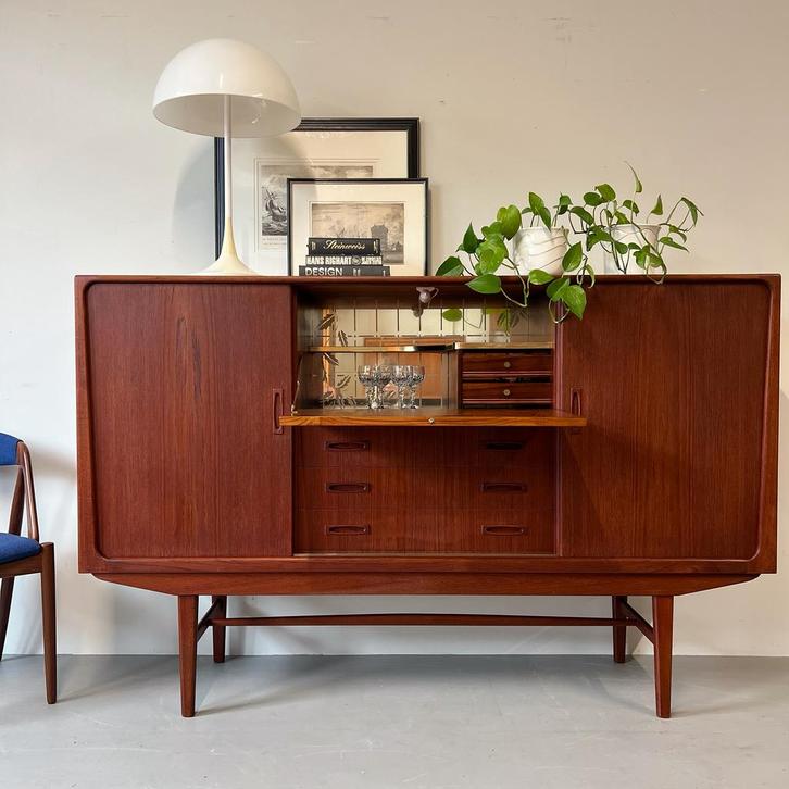Vintage highboard •Clausen & Søn•, Huis en Inrichting, Kasten | Buffetkasten, Gebruikt, Ophalen of Verzenden