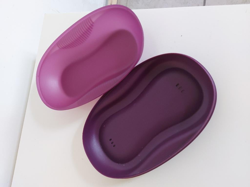 Tupperware: magnetron, omeletfeestje, Huis en Inrichting, Ophalen, Zo goed als nieuw, Paars, Bak of Kom