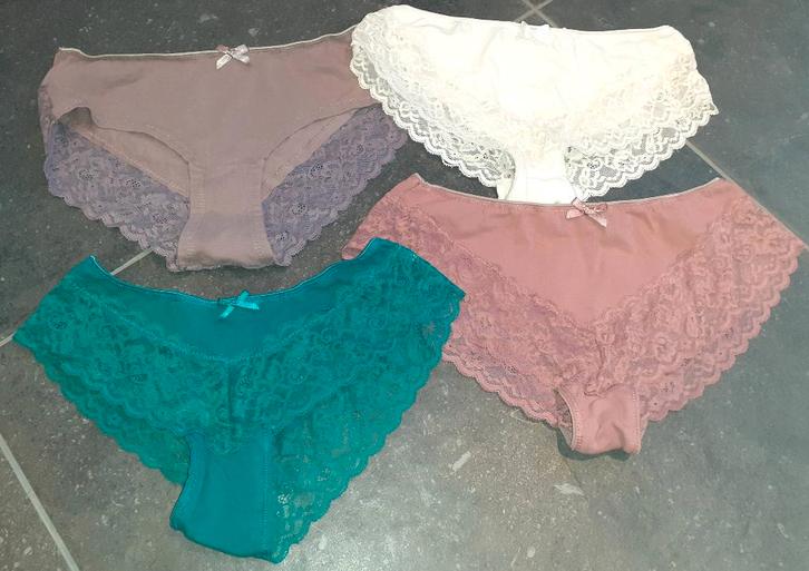 slip set 4 brazilians met kant Zeeman S, Kleding | Dames, Ondergoed en Lingerie, Slip, Ophalen of Verzenden