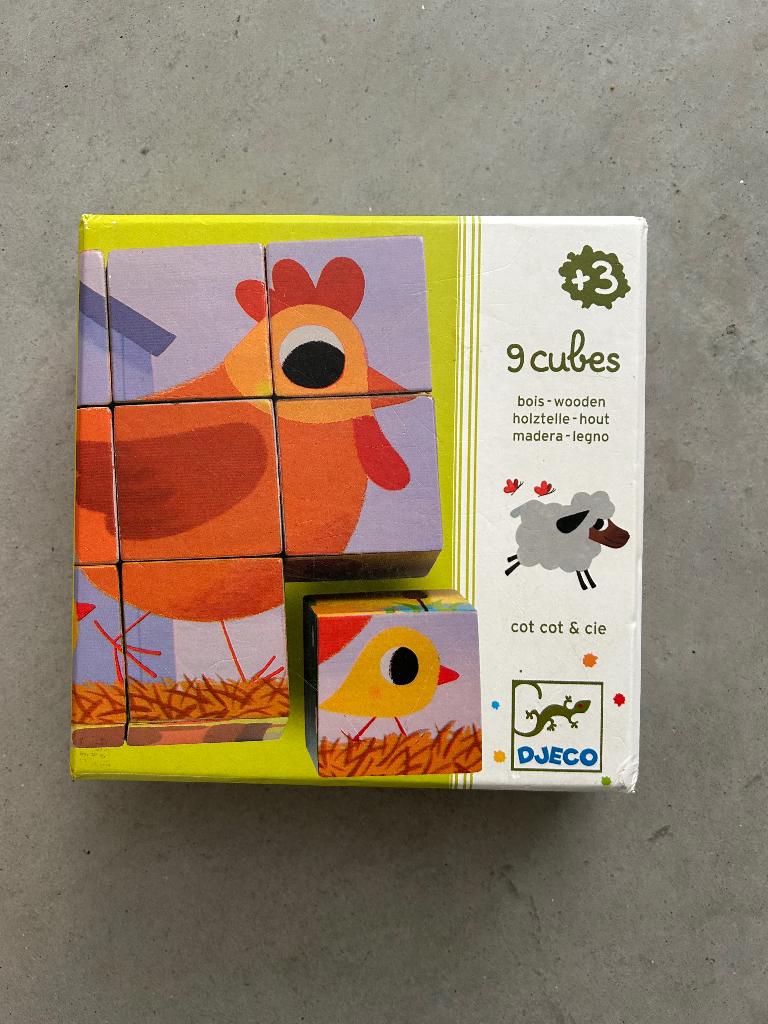 Blokpuzzel Djeco, Ophalen, 2 tot 4 jaar, Gebruikt, Van hout