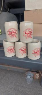 5 choppes 0,5l en grès jupiler écriture rouge, Collections, Enlèvement ou Envoi, Jupiler