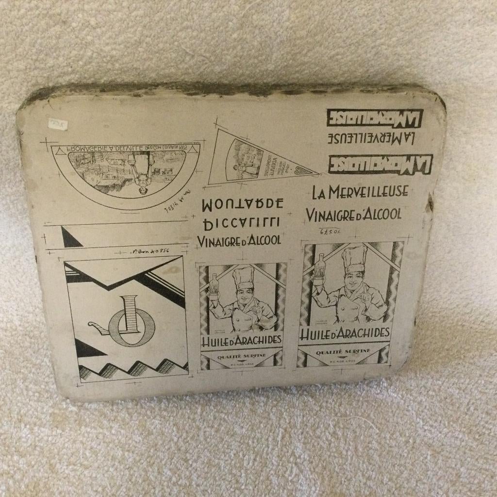 Antieke Litho druksteen voor etiketten +- 1910/20, Ophalen of Verzenden