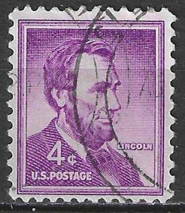 USA 1954 - Yvert 589 - Abraham Lincoln - 4 c. (ST), Postzegels en Munten, Postzegels | Amerika, Gestempeld, Verzenden