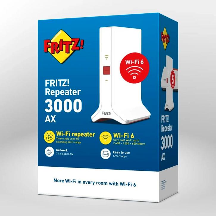 FRITZ! Repeater 3000 AX MESH, Computers en Software, WiFi-versterkers, Zo goed als nieuw, Ophalen of Verzenden