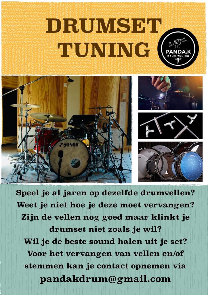 Drumset vellen vervangen en/of stemmen, Musique & Instruments, Batteries & Percussions, Enlèvement ou Envoi, Neuf, Autres marques