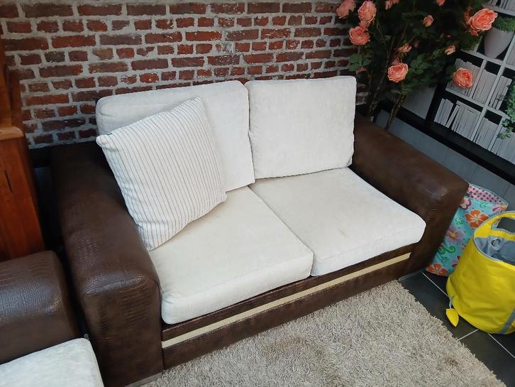 zeer robuust salon, Huis en Inrichting, Zetels | Complete zithoeken, Gebruikt, Hout, Kunststof, Metaal, Ophalen