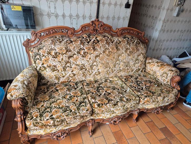 Ensemble de salon Louis XV sculpté, Maison & Meubles, Canapés | Coins salons complets, Comme neuf, Bois, Enlèvement