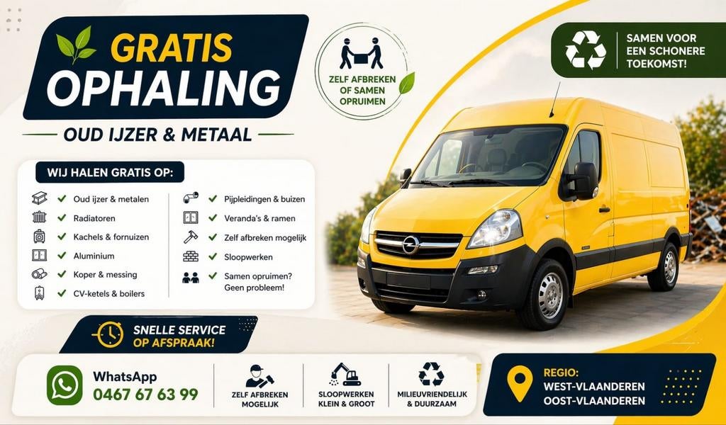 Gratis ophaling oudijzer metal, Ophalen