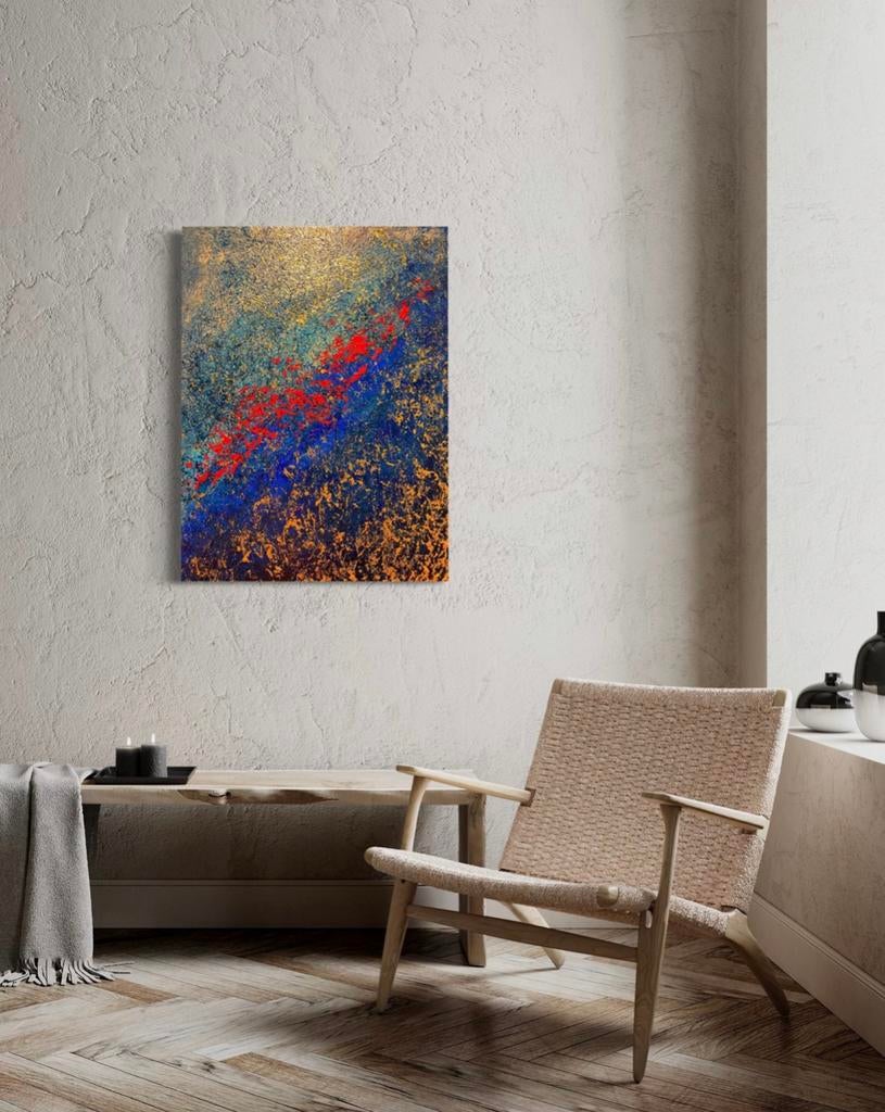 Ronan Martin – Earthquake – resin schilderij, Taxatie €6.440, Antiek en Kunst, Kunst | Schilderijen | Modern, Ophalen of Verzenden