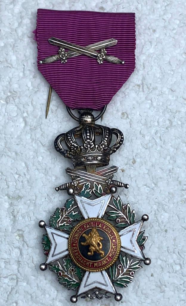 Medaille, Ridder Orde Leopold-1, Militaire 2-TL vers+ Zwaard, Verzamelen, Ophalen of Verzenden, Landmacht, Lintje, Medaille of Wings