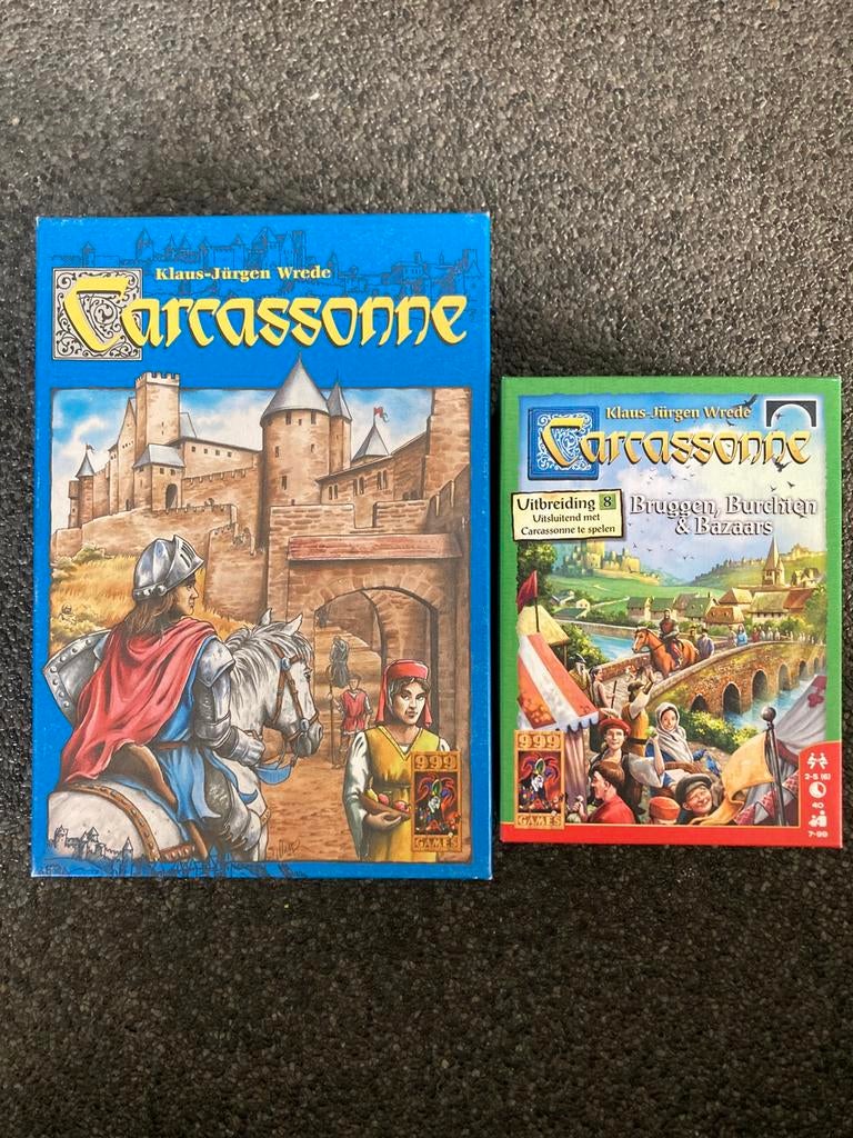 Bordspel Carcassonne + uitbreiding 999 games, Ophalen, Zo goed als nieuw