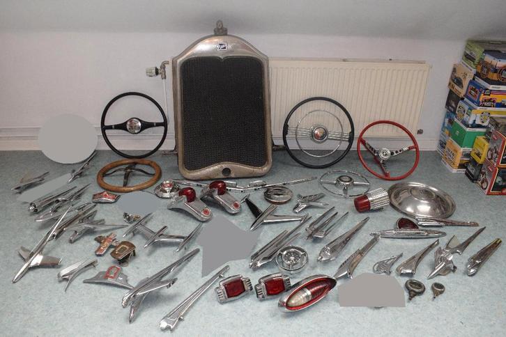 Complete collectie 47 Amerikaanse auto onderdelen garage, Verzamelen, Merken en Reclamevoorwerpen, Gebruikt, Reclamebord, Ophalen
