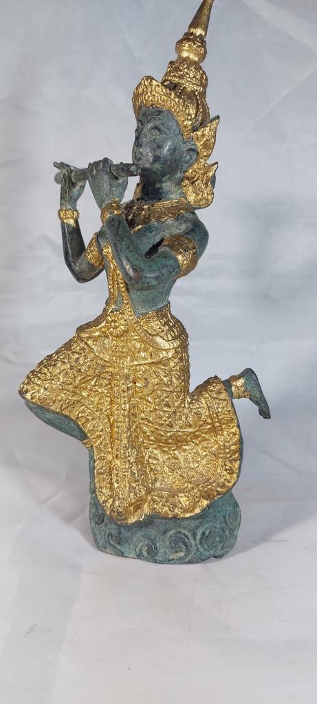 Statue thaïlandaise en bronze 20 cm, Antiquités & Art, Curiosités & Brocante, Enlèvement ou Envoi