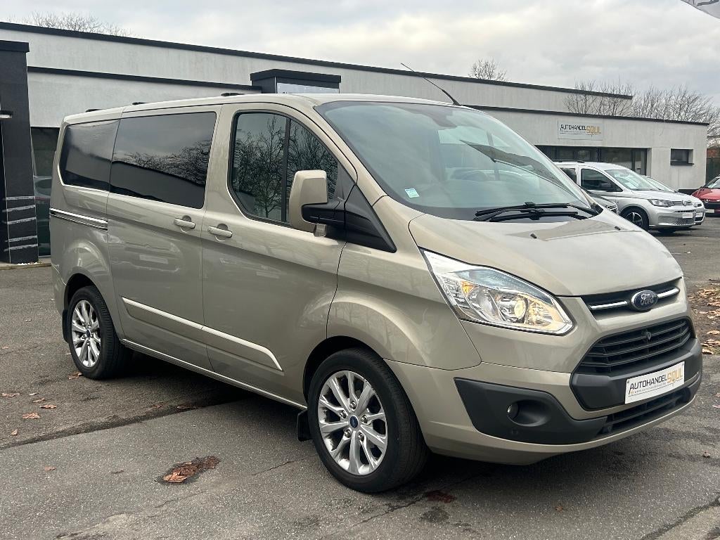 Ford Transit Custom 2.2D 2014, 165.750km, Dubbel Cab., 5 PL, Autos, Euro 5, Achat, Beige, Entreprise