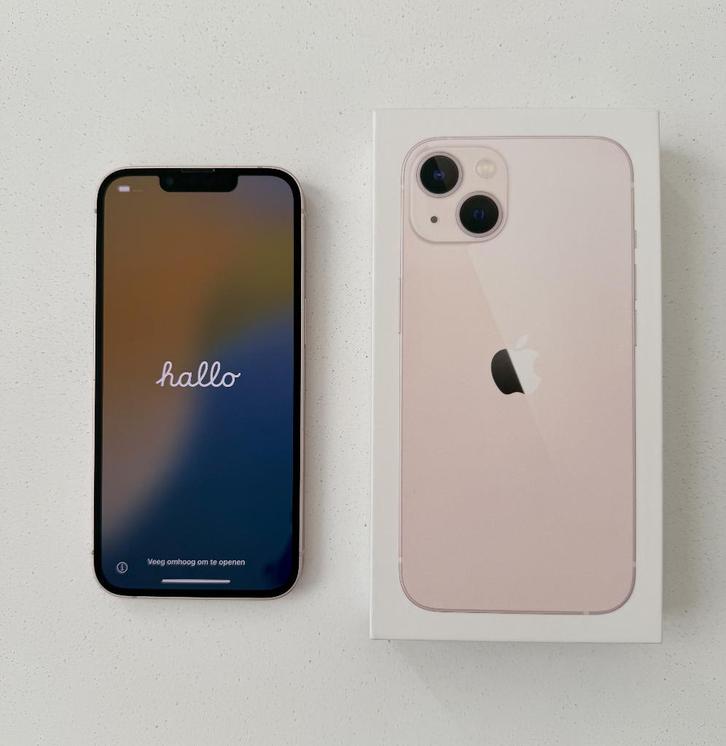iPhone 13 128GB Pink, nieuwe batterij 100%, doos + facturen, Telecommunicatie, Mobiele telefoons | Apple iPhone, Gebruikt, 128 GB
