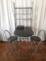 Table pliante avec 2 chaises, 90 cm ou plus, 2 tabourets, Comme neuf, Enlèvement