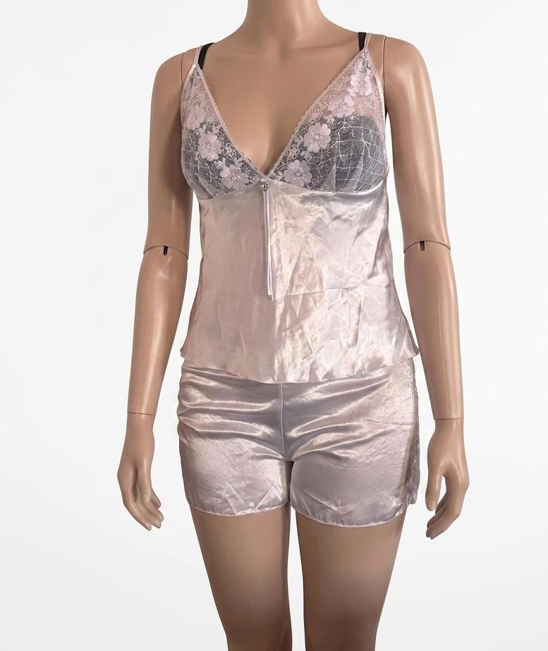 2-delige satijnen slaapset – top & short – wit – maat S/M, Vêtements | Femmes, Pyjamas, Comme neuf, Taille 38/40 (M), Enlèvement ou Envoi