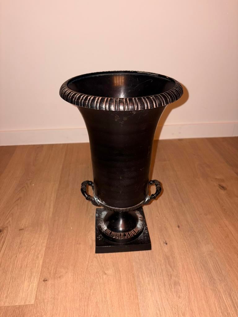 Metalen ronde vaas, Ophalen of Verzenden