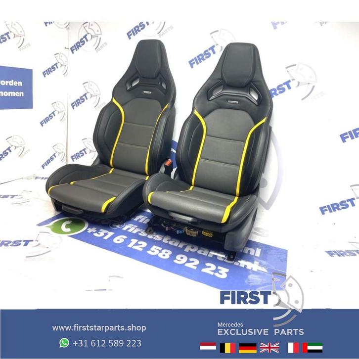 H247 GLA 45 AMG PERFORMANCE STOELEN GLA45 ZETELS GLA45S GEEL, Auto-onderdelen, Interieur en Bekleding, Mercedes-Benz, Gebruikt