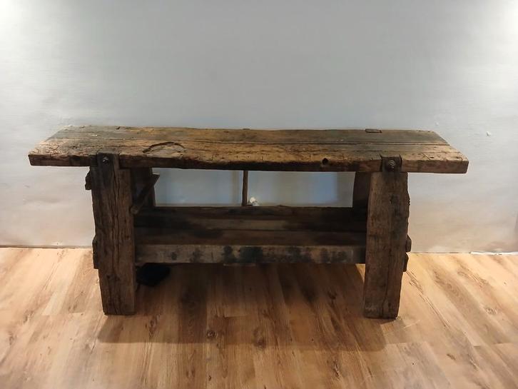 Oude werkbank sidetable tv meubel, Antiquités & Art, Antiquités | Accessoires de maison, Enlèvement
