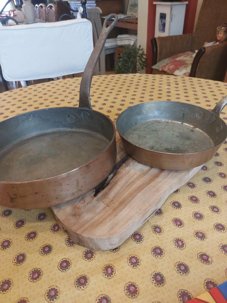 vintage koperen pannen, Antiek en Kunst, Antiek | Brons en Koper, Ophalen of Verzenden