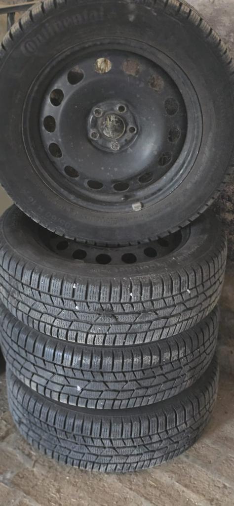 4 Jantes VW Taigo + Pneus Continental (205/60 R16 – 5x100), Autos : Pièces & Accessoires, Pneus et Jantes, Pneus hiver, 16 pouces