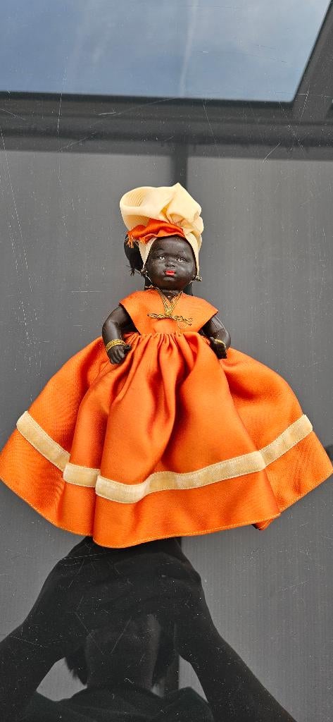 Vintage jaren '50 Afrikaans popje, Ophalen of Verzenden, Zo goed als nieuw, Pop