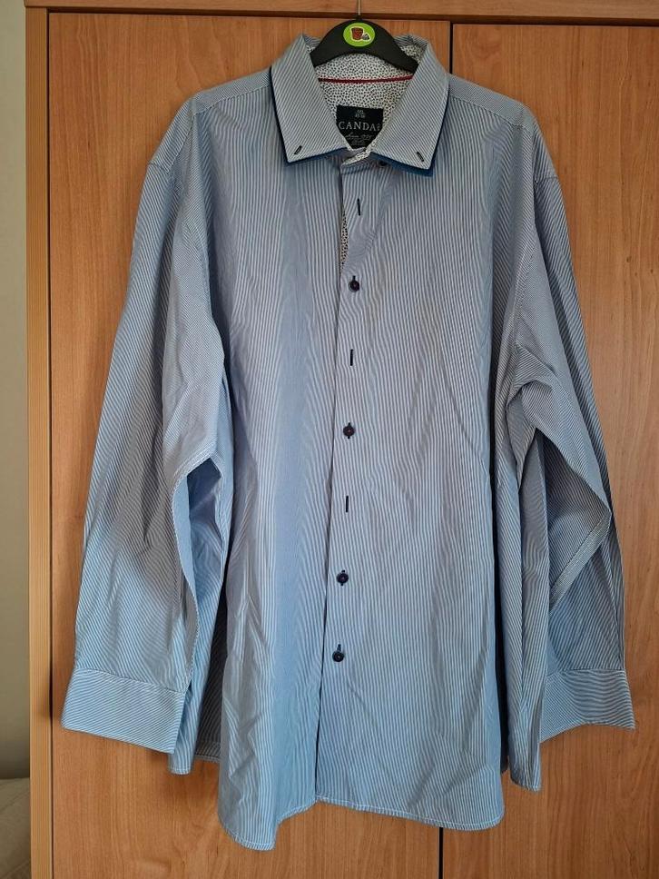 Canda: Gestreept herenhemd (4 XL), Kleding | Heren, Overhemden, Gedragen, Overige halswijdtes, Blauw, Ophalen of Verzenden