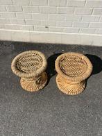 2 rieten krukjes / planten houders, Huis en Inrichting, Ophalen, Zo goed als nieuw