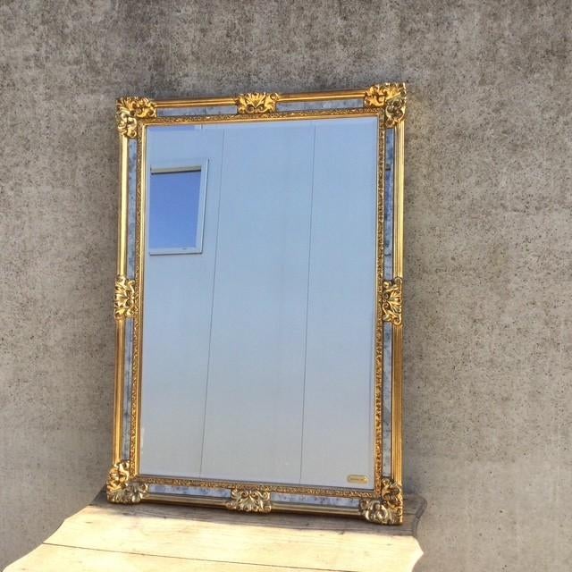 Vintage spiegel DE KNUDT, Antiquités & Art, Antiquités | Miroirs, Enlèvement, Rectangulaire