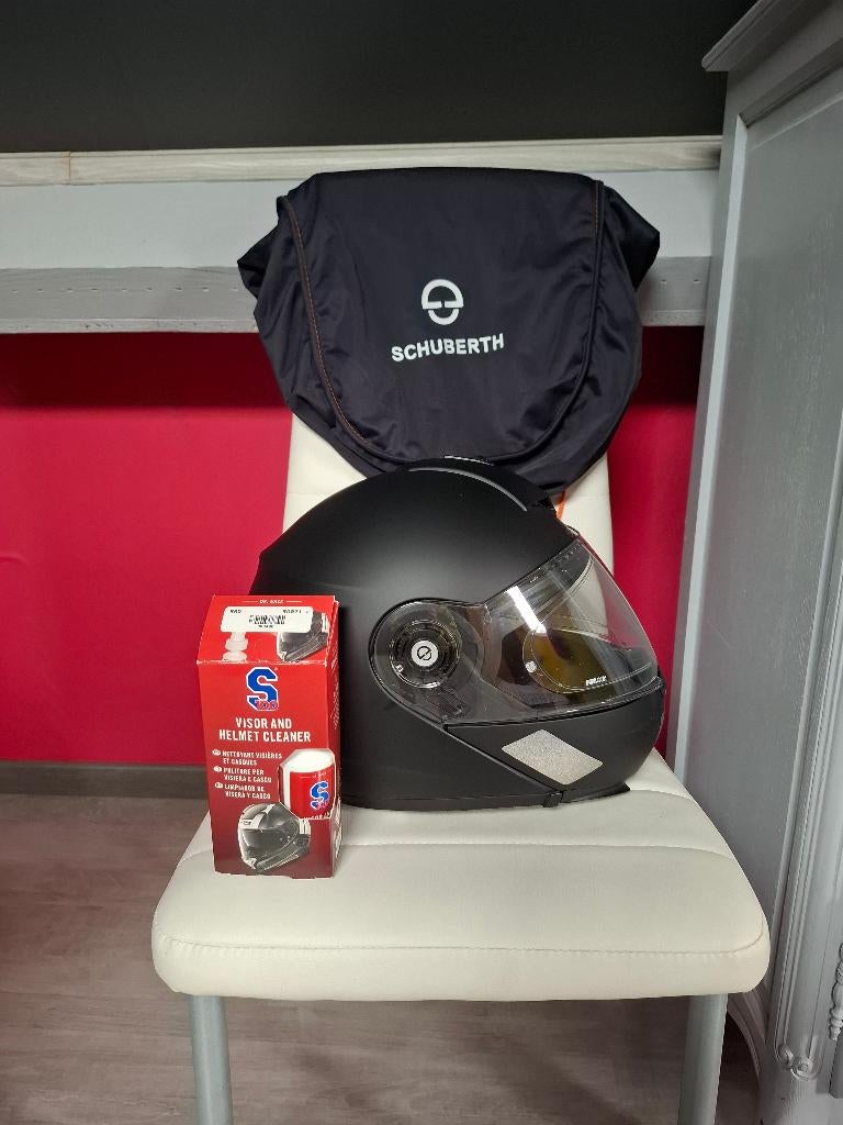Schuberth C3 + Freecom, Motoren, Kleding | Motorhelmen, Heren, Systeemhelm, L, Overige merken, Tweedehands, Ophalen