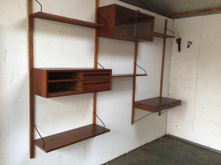 3 delige wall unit Poul Cadovius, wandmeubel made in denmark, Maison & Meubles, Armoires | Autre, Utilisé, Enlèvement