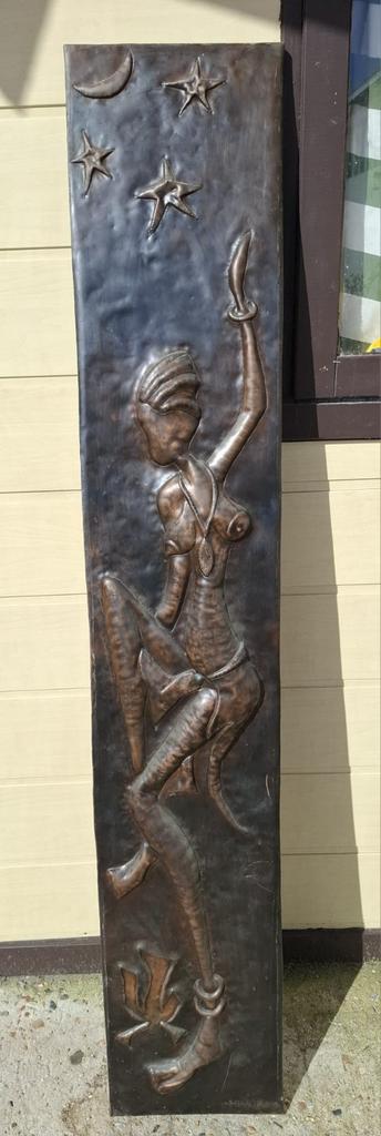 Roodkopere plaat  met Afrikaanse  afbeelding, Ophalen