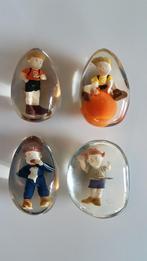 4 vintage glazen presse papier eivorm., Antiek en Kunst, Ophalen of Verzenden