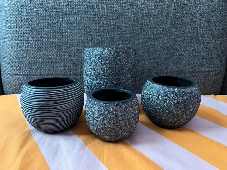Set van 4 bloempotjes Capi Europe, Jardin & Terrasse, Pots de fleurs, Utilisé, Intérieur, Balcon, Moins de 40 cm, Moins de 25 cm