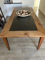Tafel met eik graniet, Huis en Inrichting, Ophalen, 100 tot 150 cm, Eikenhout, 200 cm of meer