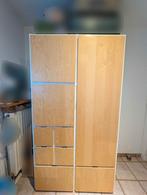 Armoire/placard/bois naturel Ikea Rakke + blanc, Utilisé, Enlèvement ou Envoi