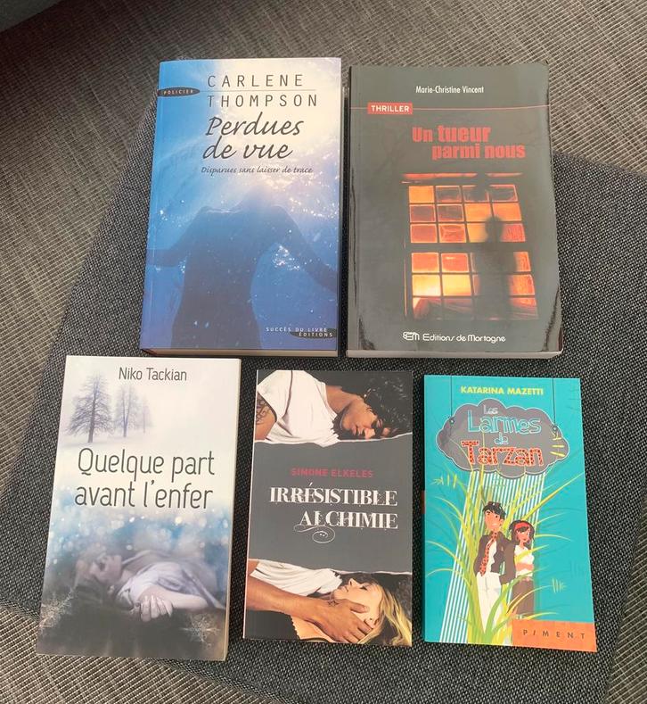 Lot de 5 Livres, Boeken, Thrillers, Gelezen, Ophalen