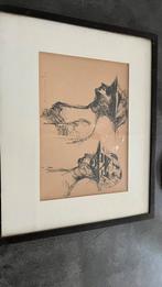 Kader met ets of tekening, Ophalen of Verzenden