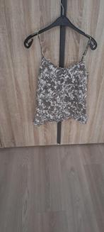 Witte top blouse - bruine bloemen, Maat 38/40 (M), Overige kleuren, Ophalen of Verzenden, Gedragen