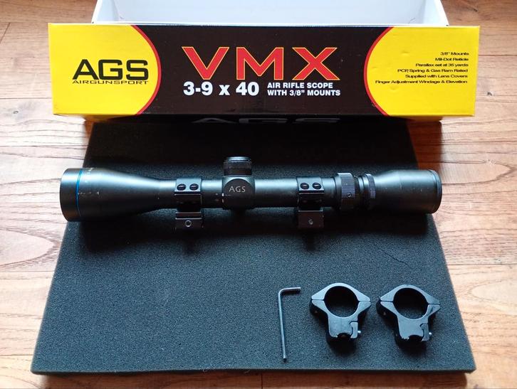 AGS 3-9x40 Mil Dot richtkijker, Sport en Fitness, Schietsport-accessoires, Gebruikt, Ophalen of Verzenden