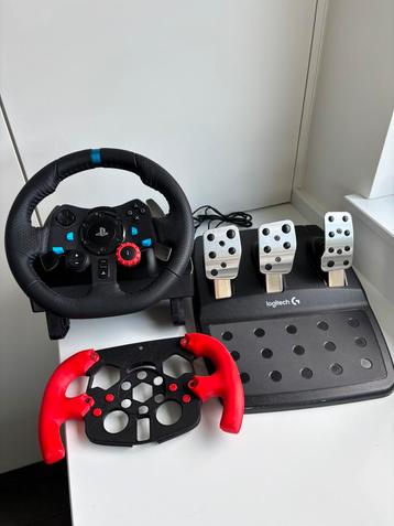 Logitech g29 stuur en pedalen + f1 weel 3D print beschikbaar voor biedingen