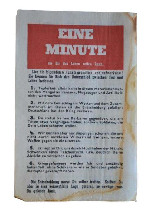 TRACT US WW2 eine minute die dir das leben retten kann (a, Verzamelen, Militaria | Tweede Wereldoorlog, Ophalen