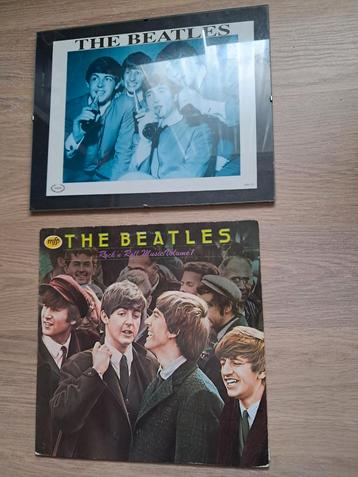 Elpee Beatles en foto in kader beschikbaar voor biedingen